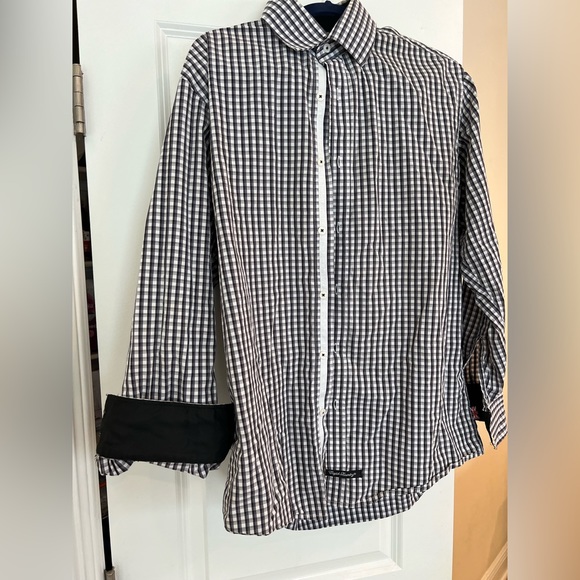 English Laundry Check Plaid Black & White long sleeve shirt. - Picture 5 of 12